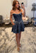 Stormy Pearl Corset Homecoming Dress with Off-Shoulder Straps