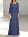 2 A-Line/Princess Scoop Mother of the Bride Dresses with Pleated & Lace Appliques Floor-Length