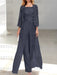 Floor-Length Square Neck Chiffon Mother of the Bride Pantsuit with Jacket & Side Split