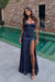 Stormy Sweetheart Satin Prom Dress Mermaid with Front Split