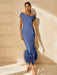 Unique Off-the-Shoulder Tea-Length Mother of the Bride Dress with Short Sleeves and Feathers
