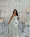 Stunning Satin Mermaid Prom Dress Sage Beadings with Wrap