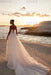 Strapless Aline Bridal Dress Lace Appliques Beach Wedding Dress with Front Split