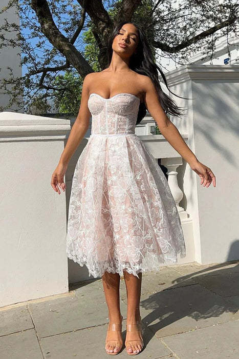 Sweetheart Tulle Aline Prom Dress Sleeveless Lace Corset Party Dress Short