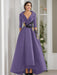 V-Neck A-Line Princess Floor-Length Mother of the Bride Dress with 3/4 Sleeves Appliques and Beading
