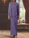 Floor-Length Scoop Neck Sheath Dress with Long Sleeves and Jacket for the Mother of the Bride