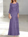 2 A-Line/Princess Scoop Mother of the Bride Dresses with Pleated & Lace Appliques Floor-Length