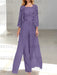 Floor-Length Square Neck Chiffon Mother of the Bride Pantsuit with Jacket & Side Split
