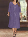 Tahiti V-Neck Long-Sleeve Tea-Length Plus Size Mother of the Bride Dress with Jacket and Sequins