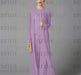 Long-Sleeve Chiffon Mother of the Bride Pantsuit with Jacket and Sequins