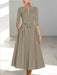 Ankle-Length Mother of the Bride A-Line Dress with Half Sleeves and Pockets