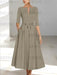 Ankle-Length Mother of the Bride A-Line Dress with Half Sleeves and Pockets
