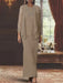 Floor-Length Scoop Neck Sheath Dress with Long Sleeves and Jacket for the Mother of the Bride