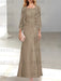 2 A-Line/Princess Scoop Mother of the Bride Dresses with Pleated & Lace Appliques Floor-Length