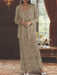 Ankle-length Chiffon Mother of the Bride Dress with Sequins and Jacket