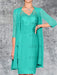 Turquoise Knee-Length V-Neck Sheath/Column Mother of the Bride Dresses