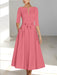 Ankle-Length Mother of the Bride A-Line Dress with Half Sleeves and Pockets