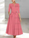 Ankle-Length Mother of the Bride A-Line Dress with Half Sleeves and Pockets