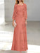 2 A-Line/Princess Scoop Mother of the Bride Dresses with Pleated & Lace Appliques Floor-Length