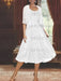 Princess A-Line Tea-Length Mother of the Bride Dress with Scoop Neck Half Sleeves Appliques and Jacket