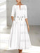 Ankle-Length Mother of the Bride A-Line Dress with Half Sleeves and Pockets
