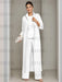 Ankle-Length Mother of the Bride Pantsuits in 3 Pieces Featuring Square Neck Jacket & Lace Appliques