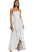 Strapless Pleated Chiffon High-Low Bridesmaid Dress