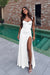 White Sweetheart Satin Prom Dress Mermaid with Front Split