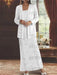 Ankle-length Chiffon Mother of the Bride Dress with Sequins and Jacket