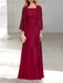 2 A-Line/Princess Scoop Mother of the Bride Dresses with Pleated & Lace Appliques Floor-Length