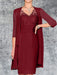 Wine Red Knee-Length V-Neck Sheath/Column Mother of the Bride Dresses