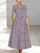 Ankle-Length Mother of the Bride A-Line Dress with Half Sleeves and Pockets