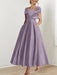 Off-the-Shoulder Sleeveless A-Line Princess Ankle-Length Mother of the Bride Dress with Bow(s)