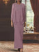 Floor-Length Scoop Neck Sheath Dress with Long Sleeves and Jacket for the Mother of the Bride