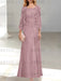 2 A-Line/Princess Scoop Mother of the Bride Dresses with Pleated & Lace Appliques Floor-Length