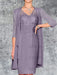 Wisteria Knee-Length V-Neck Sheath/Column Mother of the Bride Dresses