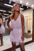 Wisteria V-Neck Backless Tight Short Homecoming Dress with Fringes