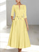 Ankle-Length Mother of the Bride A-Line Dress with Half Sleeves and Pockets