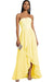 Strapless Pleated Chiffon High-Low Bridesmaid Dress