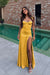 Yellow Sweetheart Satin Prom Dress Mermaid with Front Split