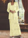 Ankle-length Chiffon Mother of the Bride Dress with Sequins and Jacket
