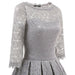 A| Bridelily Womens Sexy New Street Lace Half Sleeve Formal Patchwork Wedding Dress - lace dresses