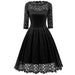 A| Bridelily Womens Sexy New Street Lace Half Sleeve Formal Patchwork Wedding Dress - lace dresses