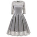 A| Bridelily Womens Sexy New Street Lace Half Sleeve Formal Patchwork Wedding Dress - lace dresses