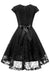 A| Bridelily Womens Street 1950s Short Sleeve A-Line Cocktail Party Dress - S / Black - lace dresses
