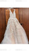 A Line Applique Tulle Prom Long V Neck Sleeveless Party Dress with Beading - Prom Dresses