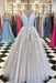 A Line Applique Tulle Prom Long V Neck Sleeveless Party Dress with Beading - Prom Dresses