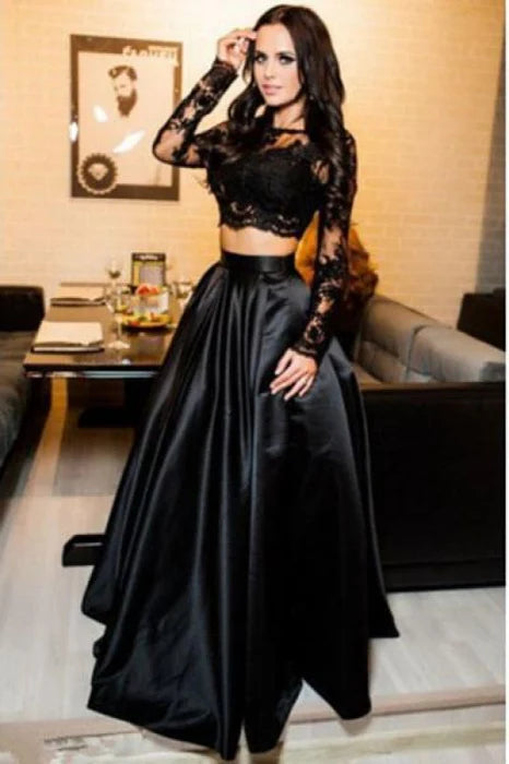 Mysterious and elegant black evening dress