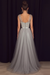 A-line Gray Sleeveless Tulle Sequined Long Formal Dress Prom Dresses - Prom Dresses