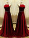 A-Line Halter Sleeveless Sweep/Brush Train With Beading Satin Dresses - Prom Dresses